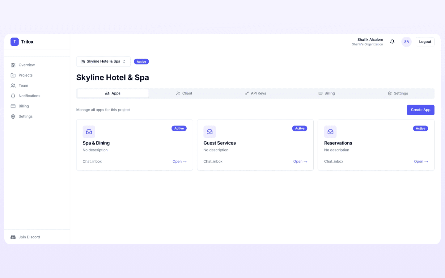 Create multiple inboxes per client project
